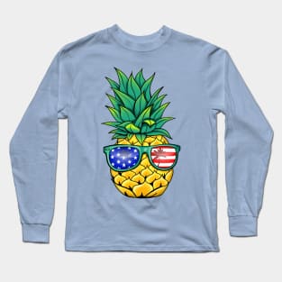 USA Patriotic Pineapple Long Sleeve T-Shirt